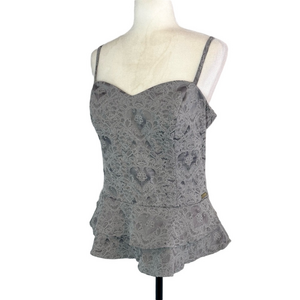 Guess grey brocade bustier top